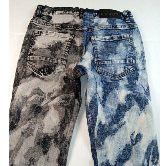 FWRD Denim Co. Boys Blue Wash Graphics Stretchy Jeans - Size 18 - Picture 3 of 4